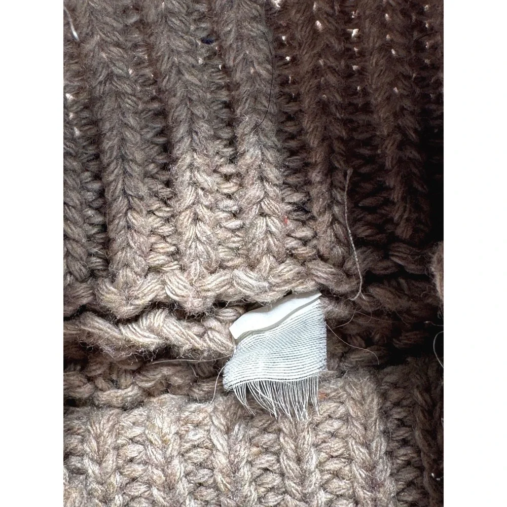 Tan Knit Turtleneck Sweater Textured Mock Neck Cozy Casual Winter‎
